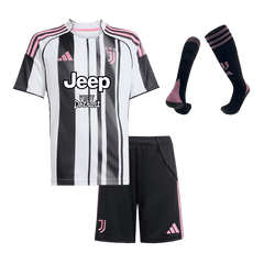 Kid's Juventus Home Soccer Jersey Kit(Jersey+Shorts+Socks) 2025/26 Black&White