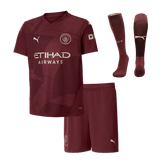 Manchester City Auswärts-Fußballtrikot-Set 2024/25 für Kinder (Trikot + Shorts + Socken)