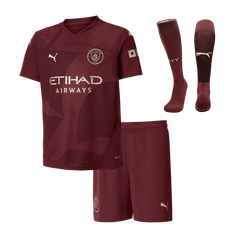 Manchester City Third Away Soccer Jersey Kit 2024/25 Kids(Jersey+Shorts+Socks)