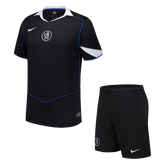 25/26 Chelsea Third Away Soccer Jersey Kit(Jersey+Shorts) Black