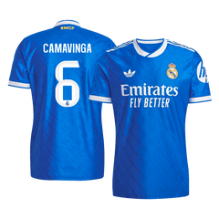 CAMAVINGA #6 Authentic Real Madrid Third Away Soccer Jersey 2025/26 Blue