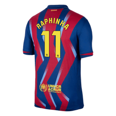 RAPHINHA #11 Barcelona Fourth Soccer Jersey 25/26 Red&Blue