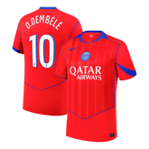 O.DEMBÉLÉ #10 PSG Third Away Soccer Jersey 2025/26 Red
