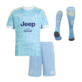 Kid's Juventus Away Soccer Jersey Kit(Jersey+Shorts+Socks) 25/26 Blue