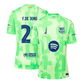 Barcelona F.DE JONG #21 Third Away Jersey - UCL(Spotify Logo Without Text)