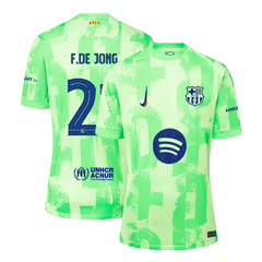Barcelona F.DE JONG #21 Third Away Jersey - UCL(Spotify Logo Without Text)