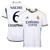 Real Madrid NACHO #6 CHAMPIONS Home Jersey Authentic 2023/24