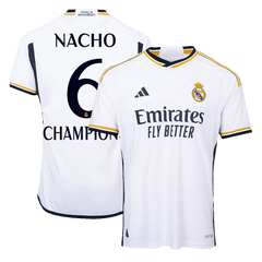 Real Madrid NACHO #6 CHAMPIONS Home Jersey Authentic 2023/24