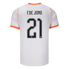 F.DE JONG #21 Netherlands Away Soccer Jersey World Cup 2026 White