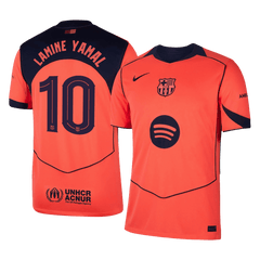 LAMINE YAMAL #10 Barcelona Third Away Soccer Jersey 2025/26 Orange- UCL