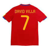 Spanien DAVID VILLA #7 Heim-Fußballtrikot Retro 2010