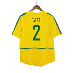 Brazil CAFU #2 Home Soccer Jersey Retro 2002/03
