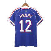 Frankreich HENRY #12 Heim-Fußballtrikot Retro 1998