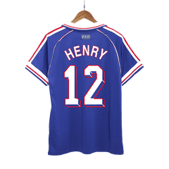 Frankreich HENRY #12 Heim-Fußballtrikot Retro 1998