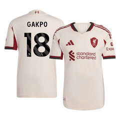 GAKPO #18 Authentic Liverpool Away Soccer Jersey 25/26 White