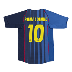 Maillot de football extérieur rétro Ronaldo #10 de Barcelone 2004/05