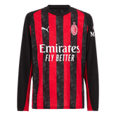 AC Milan Home Long Sleeve Soccer Jersey 25/26 Red&Black