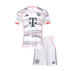 Kid's Bayern Munich Away Soccer Jersey Kit(Jersey+Shorts) 2025/26 White