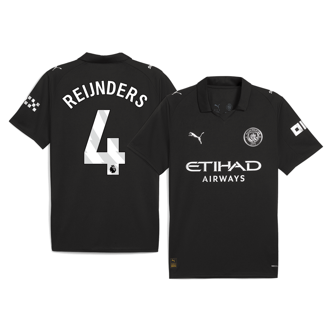 REIJNDERS #4 Manchester City Away Soccer Jersey 2025/26 Black
