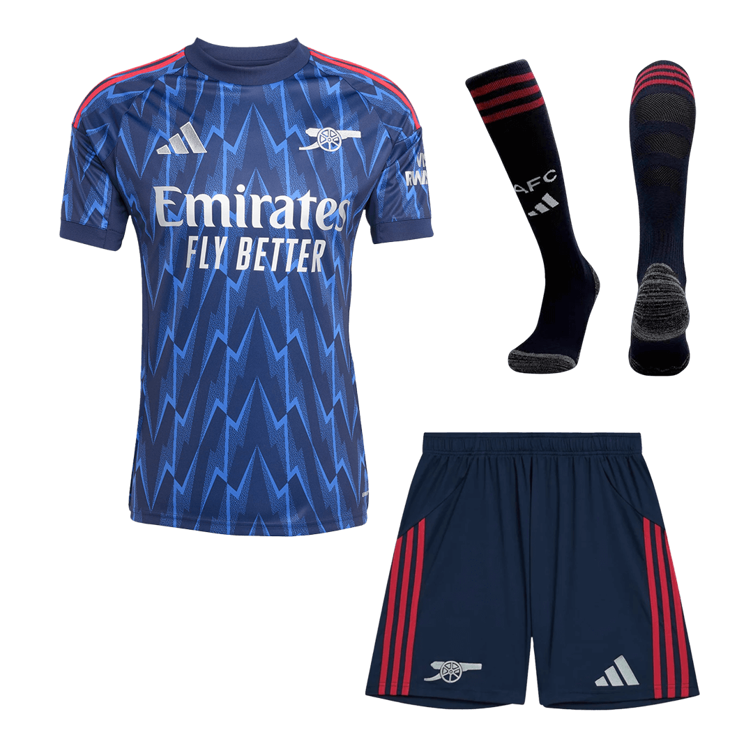Arsenal Away Soccer Jersey Kit(Jersey+Shorts+Socks) 2025/26 Blue