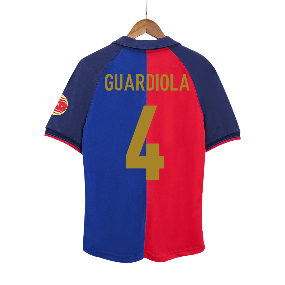 Barcelona GUARDIOLA #4 Home Soccer Jersey Retro 1999/00 - 100th Anniversary