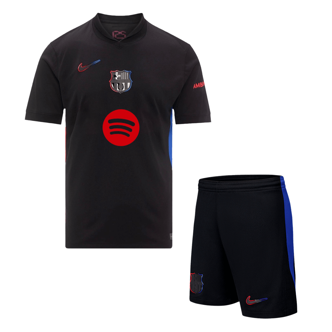 Barcelona Auswärts-Fußballtrikot 2024/25 (Trikot + Shorts) – Spotify-Logo ohne Text