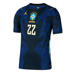 JOÃO PEDRO #22 Player Version Brazil Away Soccer Jersey World Cup 2026 Navy