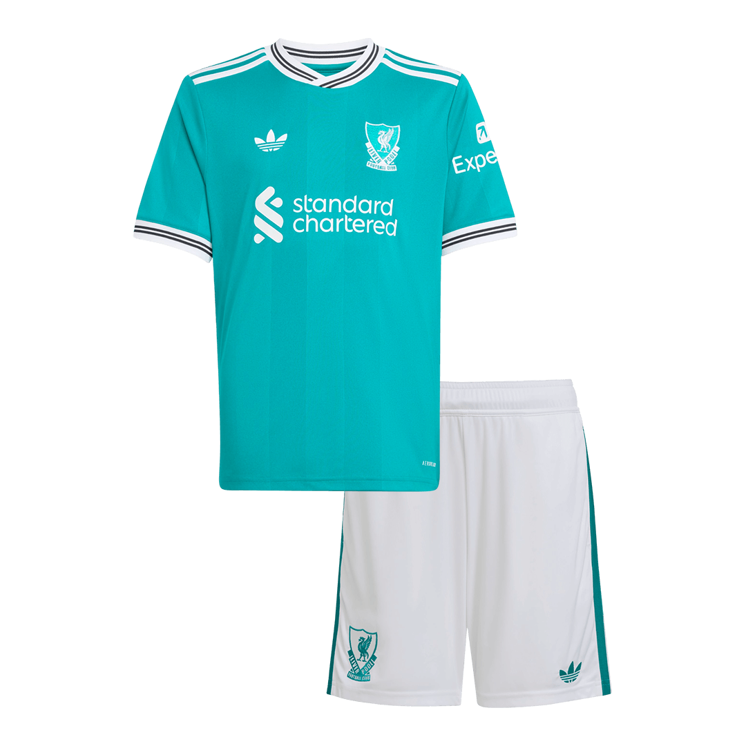 Kid's Liverpool Third Kit(Jersey+Shorts) 25/26 Green