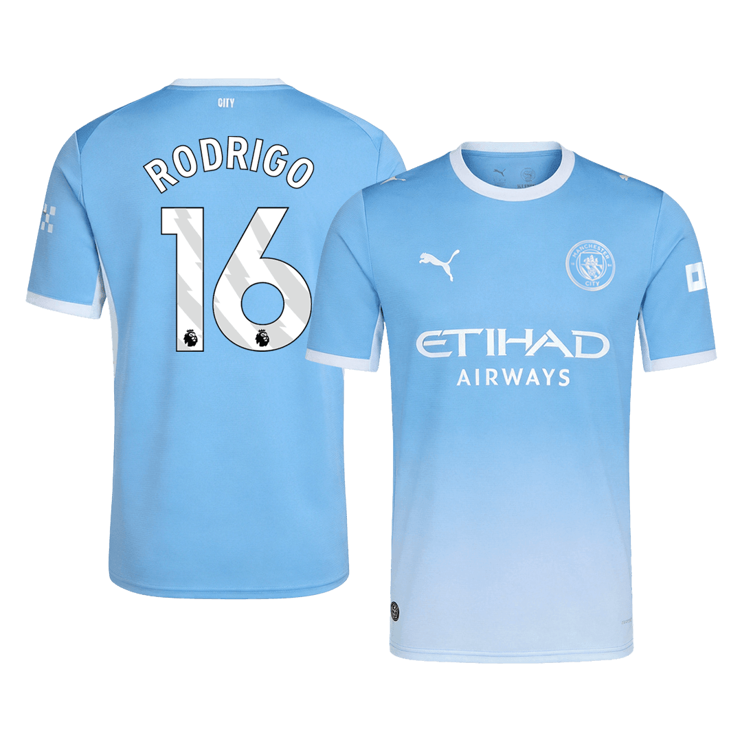 RODRIGO #16 Manchester City Home Soccer Jersey 26/27 Blue