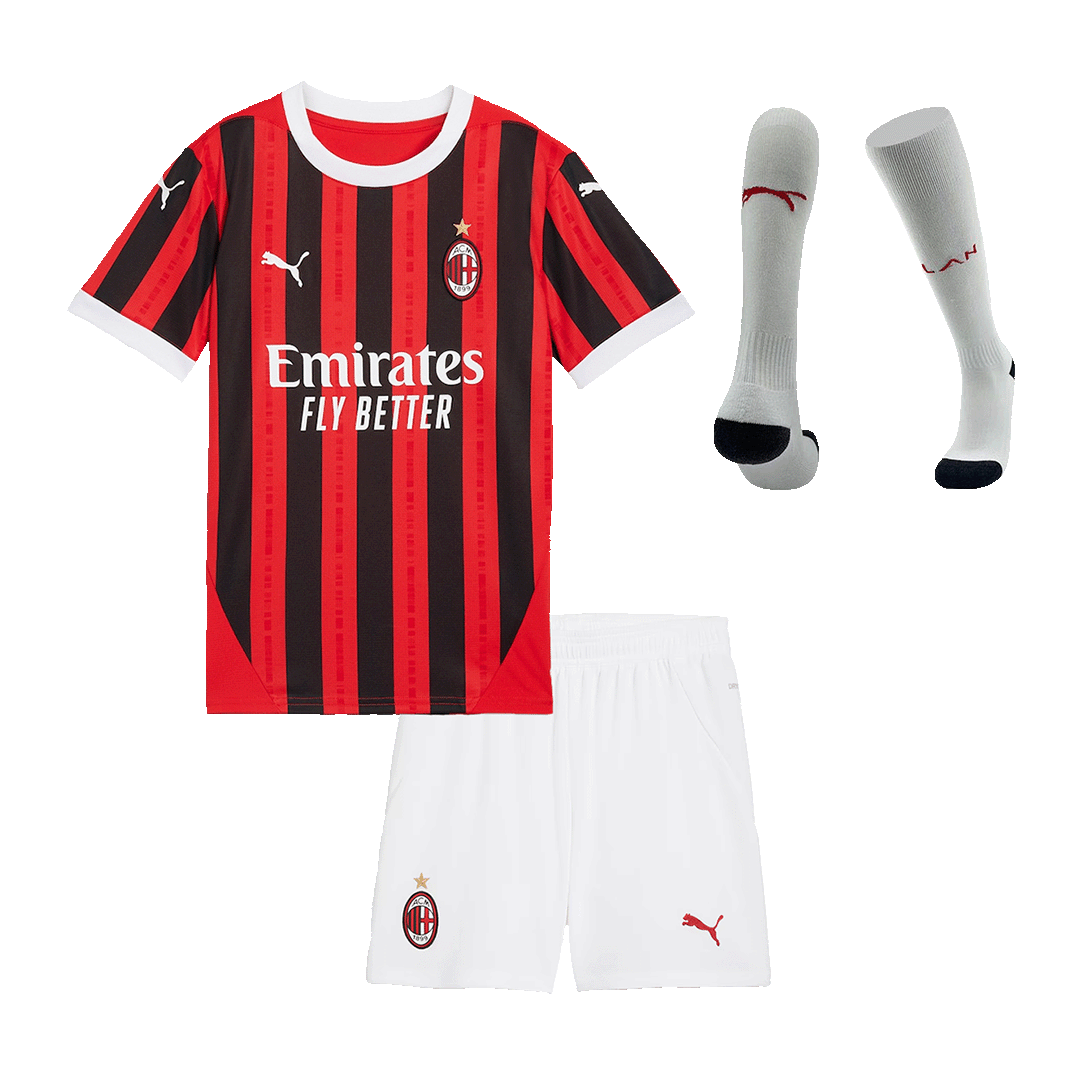 Maillot domicile AC Milan 2024/25 pour enfant (maillot, short, chaussettes)