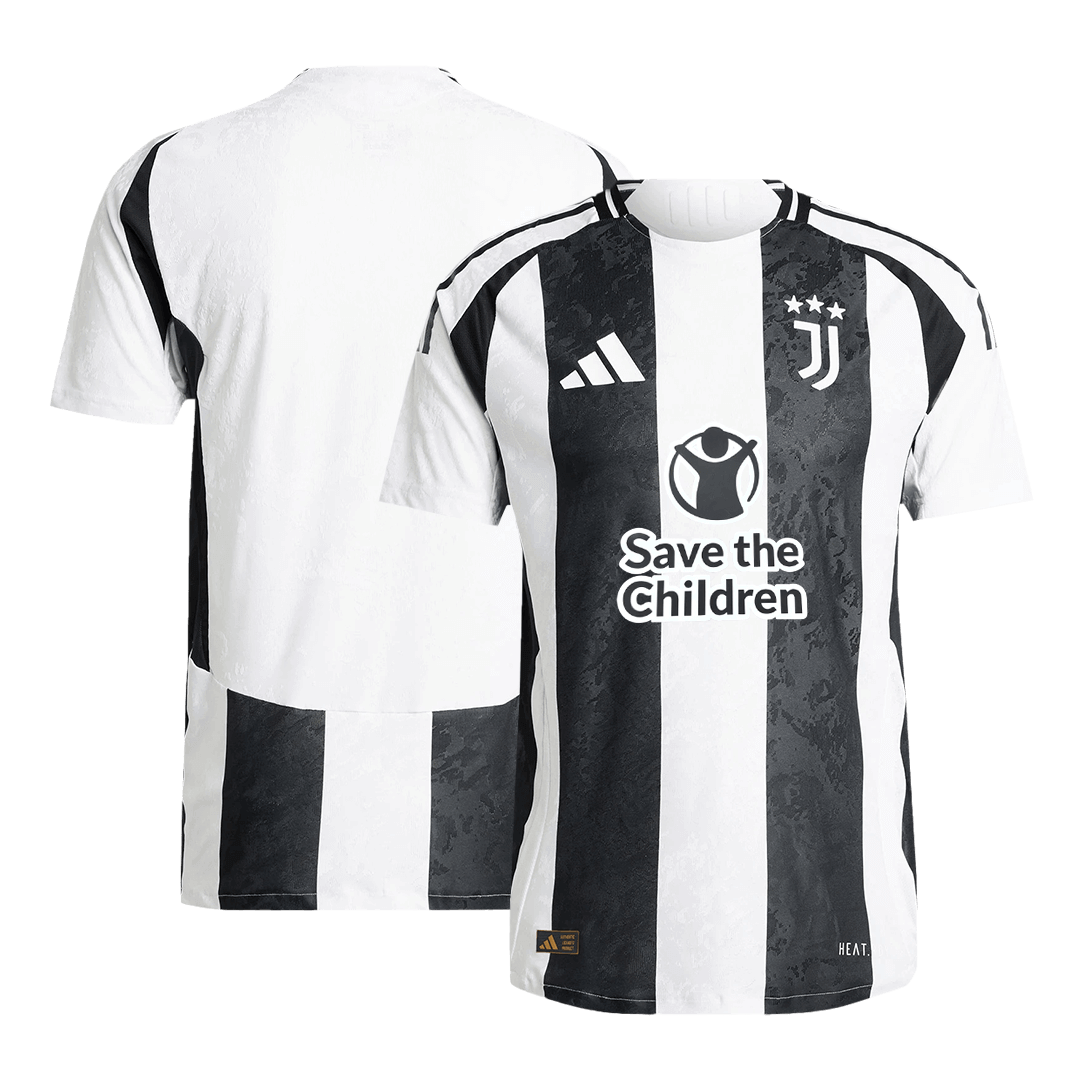 Juventus Home Soccer Jersey Authentic 2024/25- Save The Children Sponsor