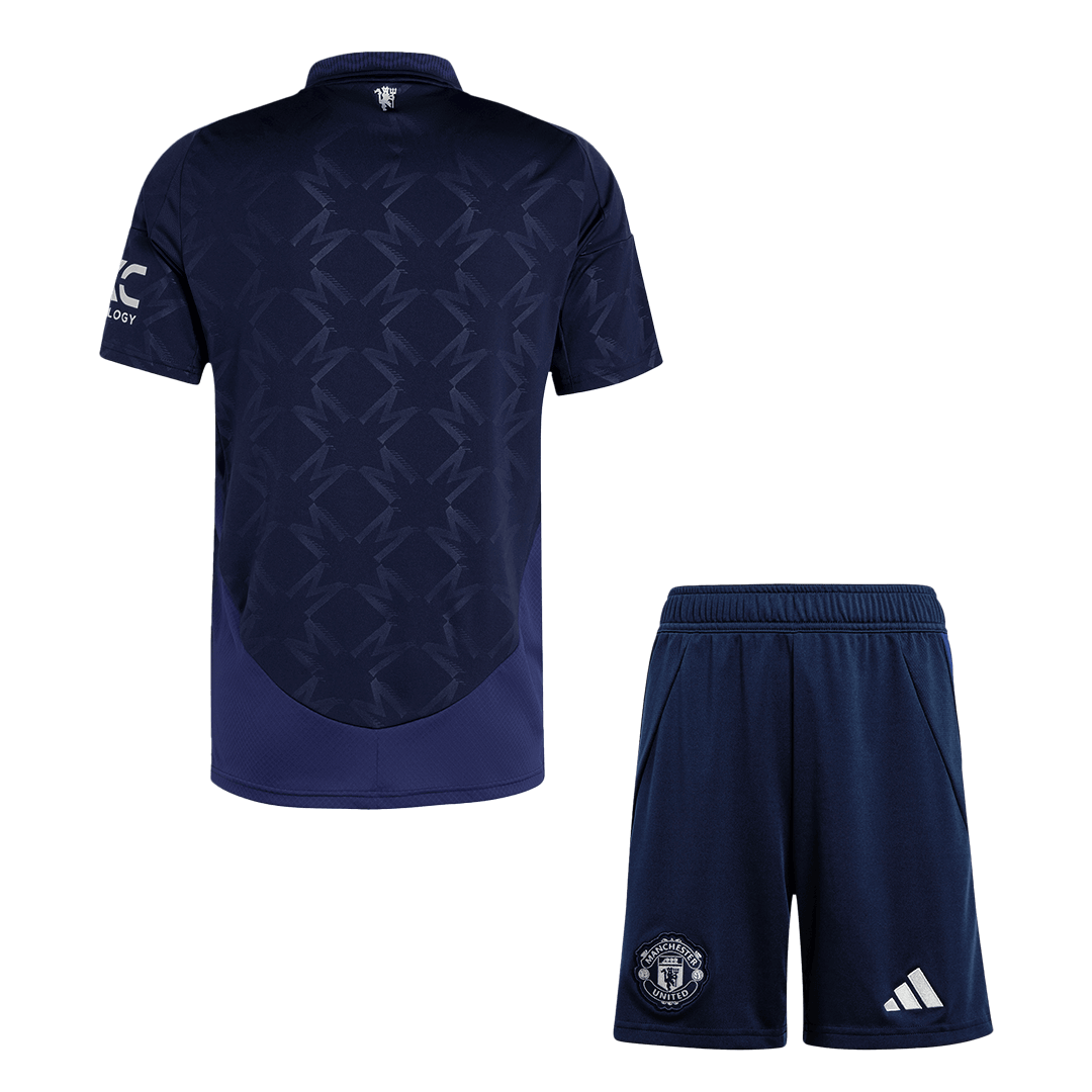 Manchester United Auswärts-Fußballtrikot 2024/25 (Trikot + Shorts)