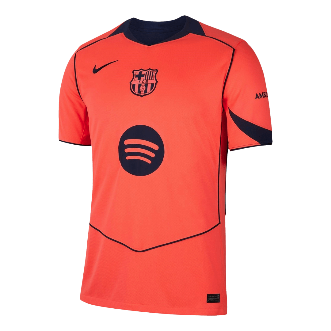 PEDRI #8 Barcelona Third Away Soccer Jersey 2025/26 Orange- UCL