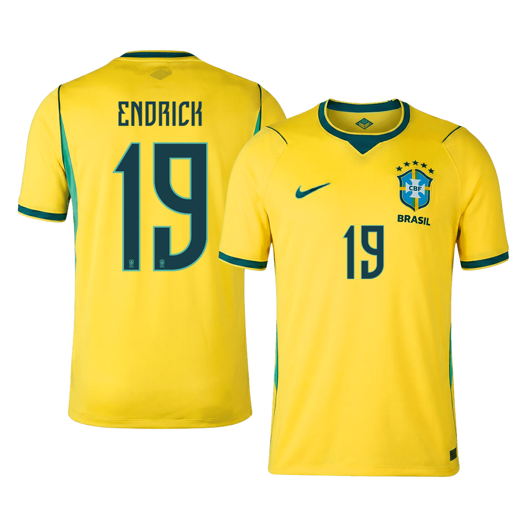 ENDRICK #19 Brazil Home Soccer Jersey World Cup 2026 Yellow