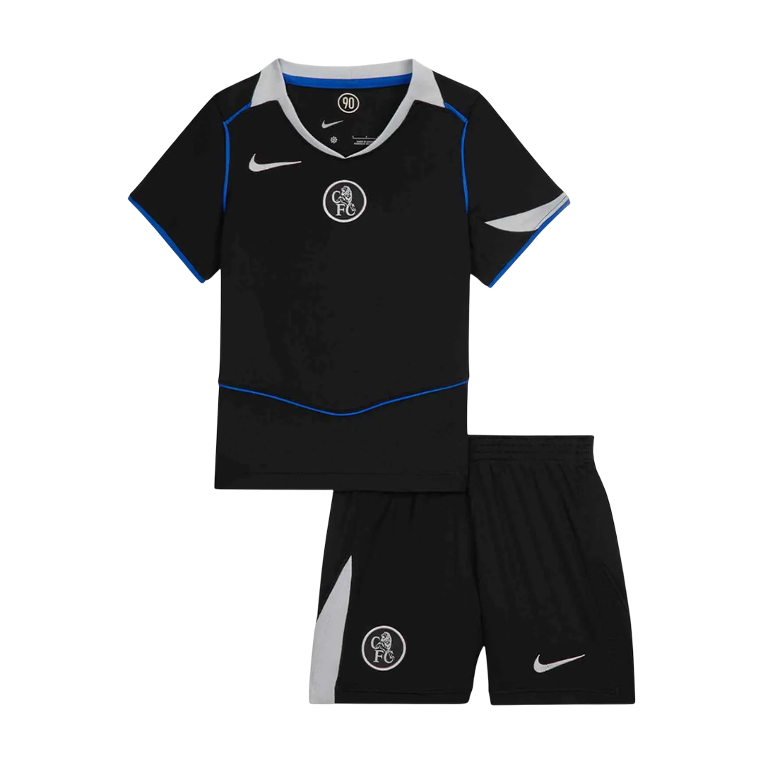 Kid's Chelsea Third Soccer Jersey Kit(Jersey+Shorts) 25/26 Black