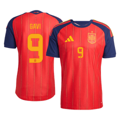 GAVI #9 Men Player Version Spain Home Soccer Jersey World Cup 2026 Red