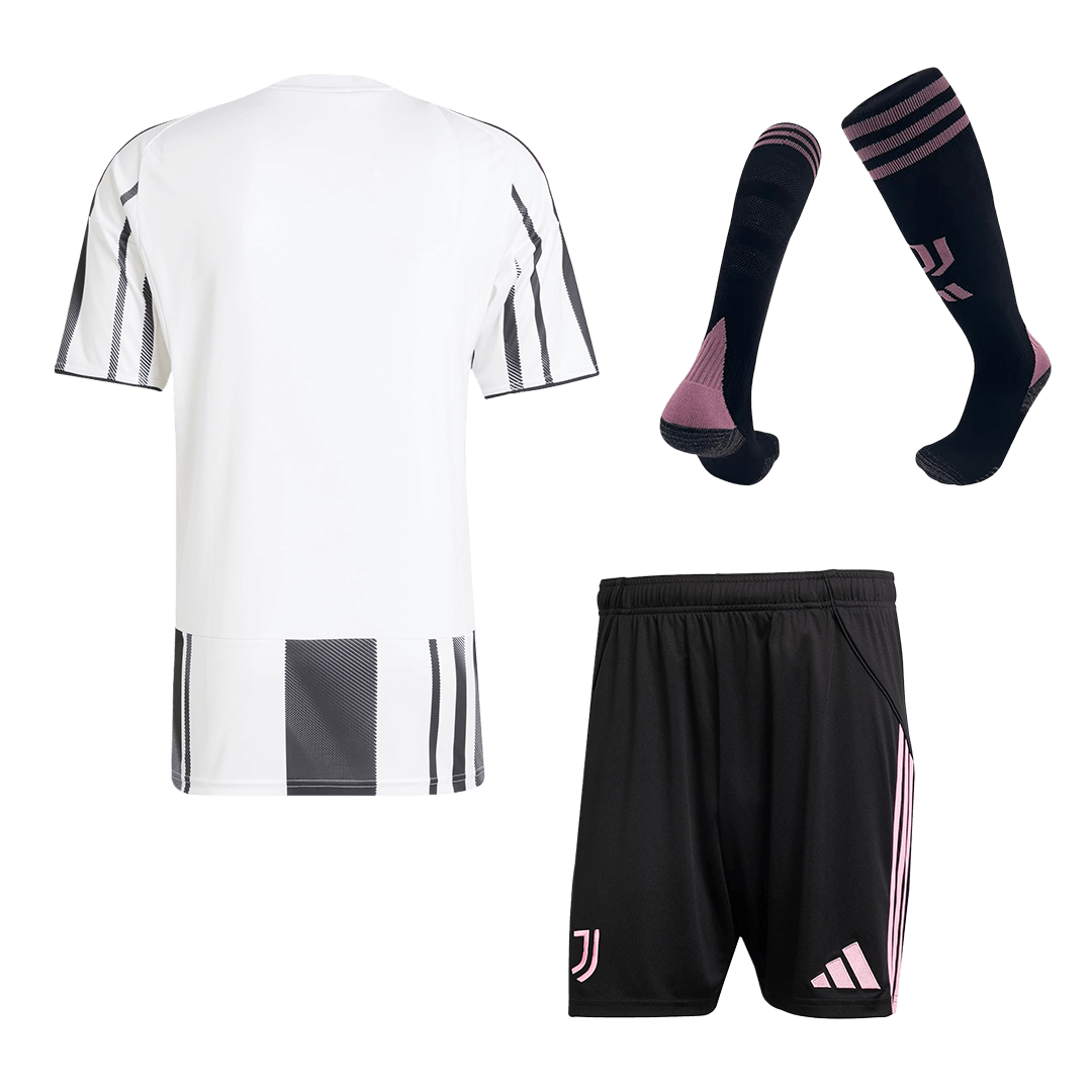 Juventus Home Soccer Jersey Kit(Jersey+Shorts+Socks) 2025/26 Black&White