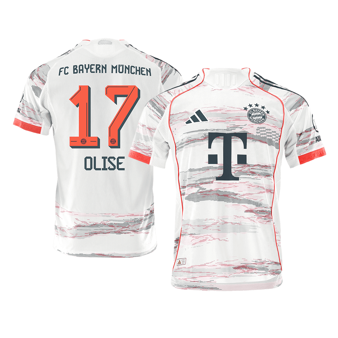 OLISE #17 Authentic Bayern Munich Away Soccer Jersey 2025/26 White