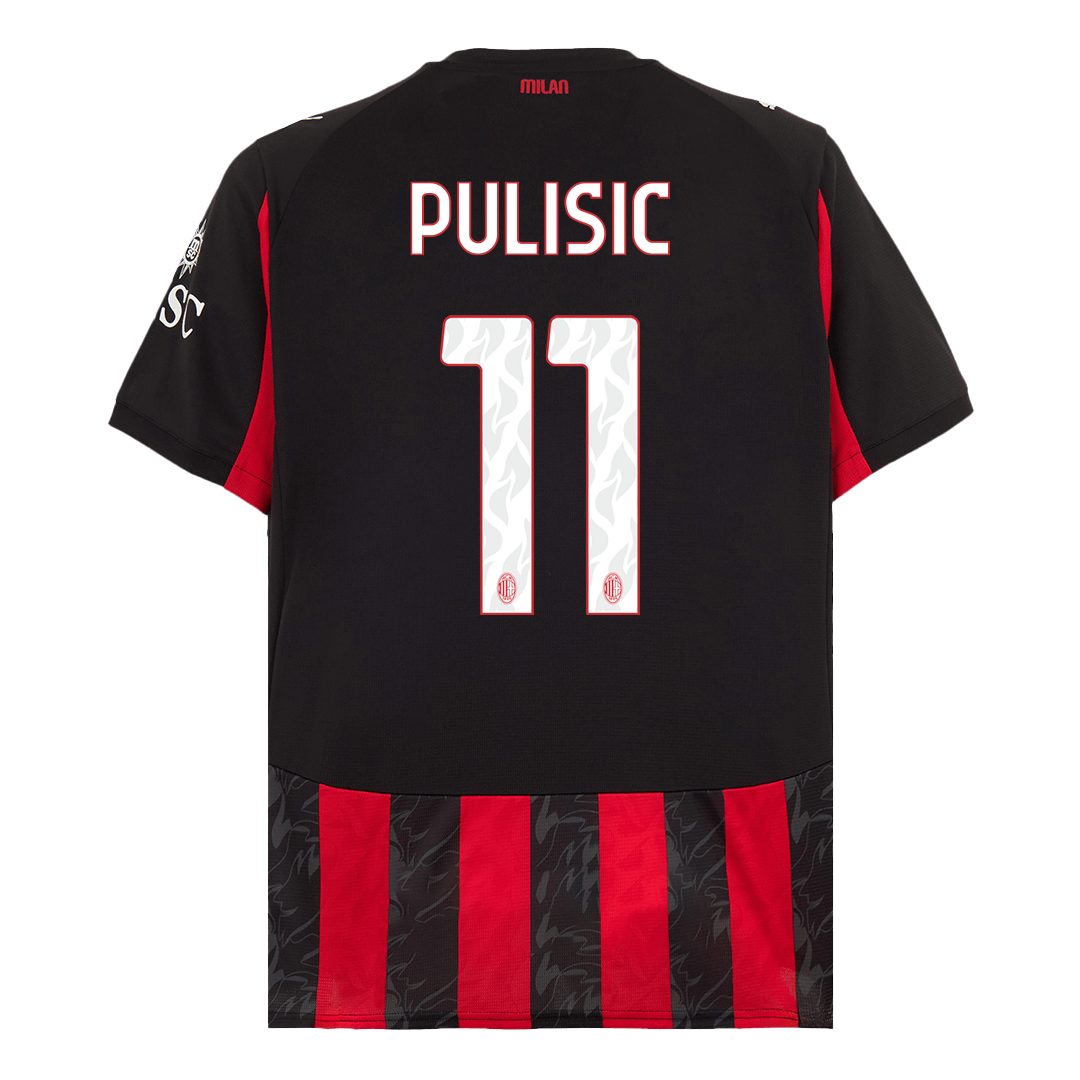 Maillot de football domicile AC Milan PULISIC #11 2025/26 rouge et noir