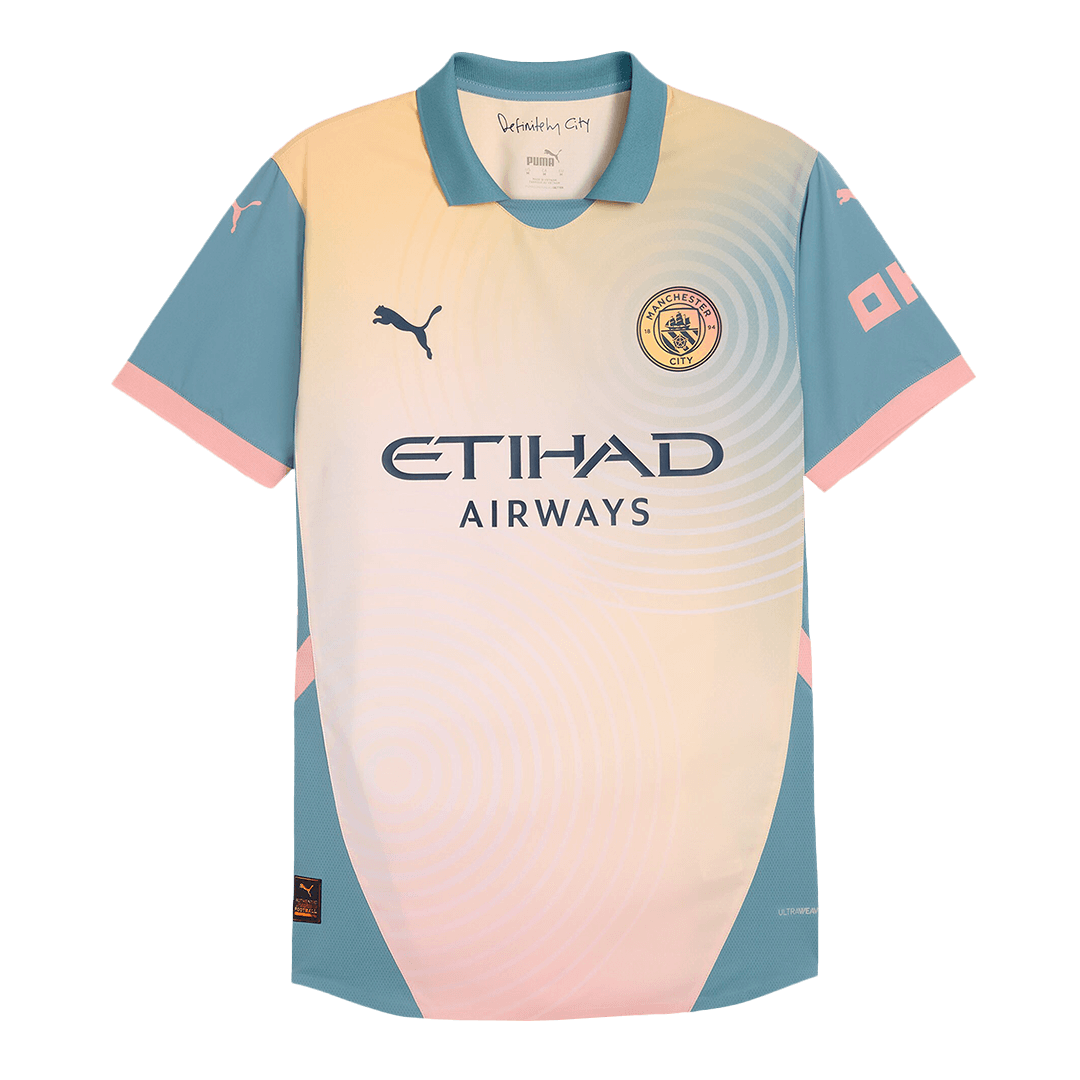 Maillot de football extérieur Manchester City HAALAND #9, 4e édition, authentique, 2024/25 - Definitely City (édition UCL)