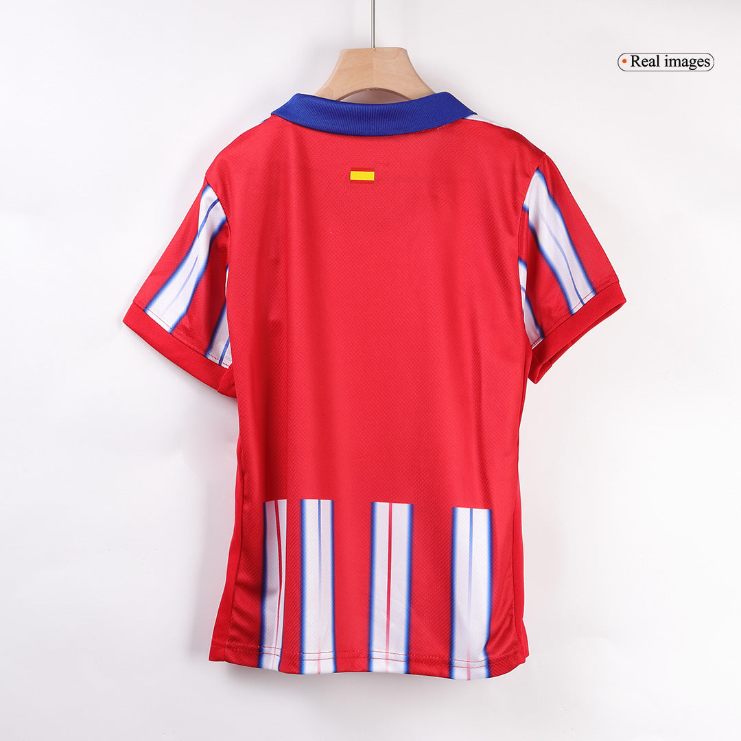 Atletico Madrid Home Soccer Jersey Kit 2024/25 Kids(Jersey+Shorts)