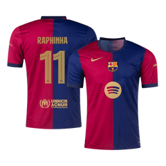 Barcelona RAPHINHA #11 Home Soccer Jersey 2024/25 - UCL Edition(Spotify Logo Without Text)