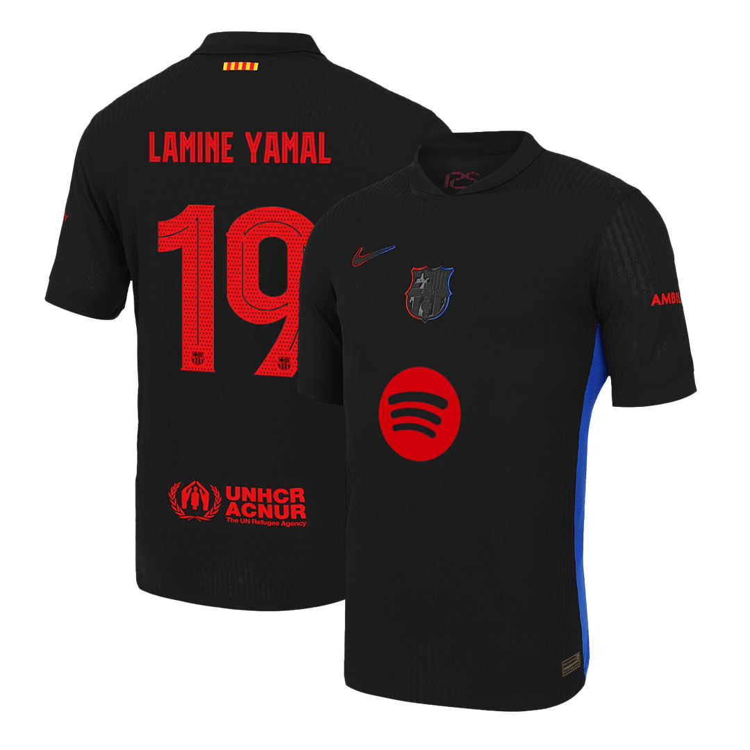Maillot extérieur authentique Barcelone LAMINE YAMAL #19 2024/25 - UCL (logo Spotify sans texte) 