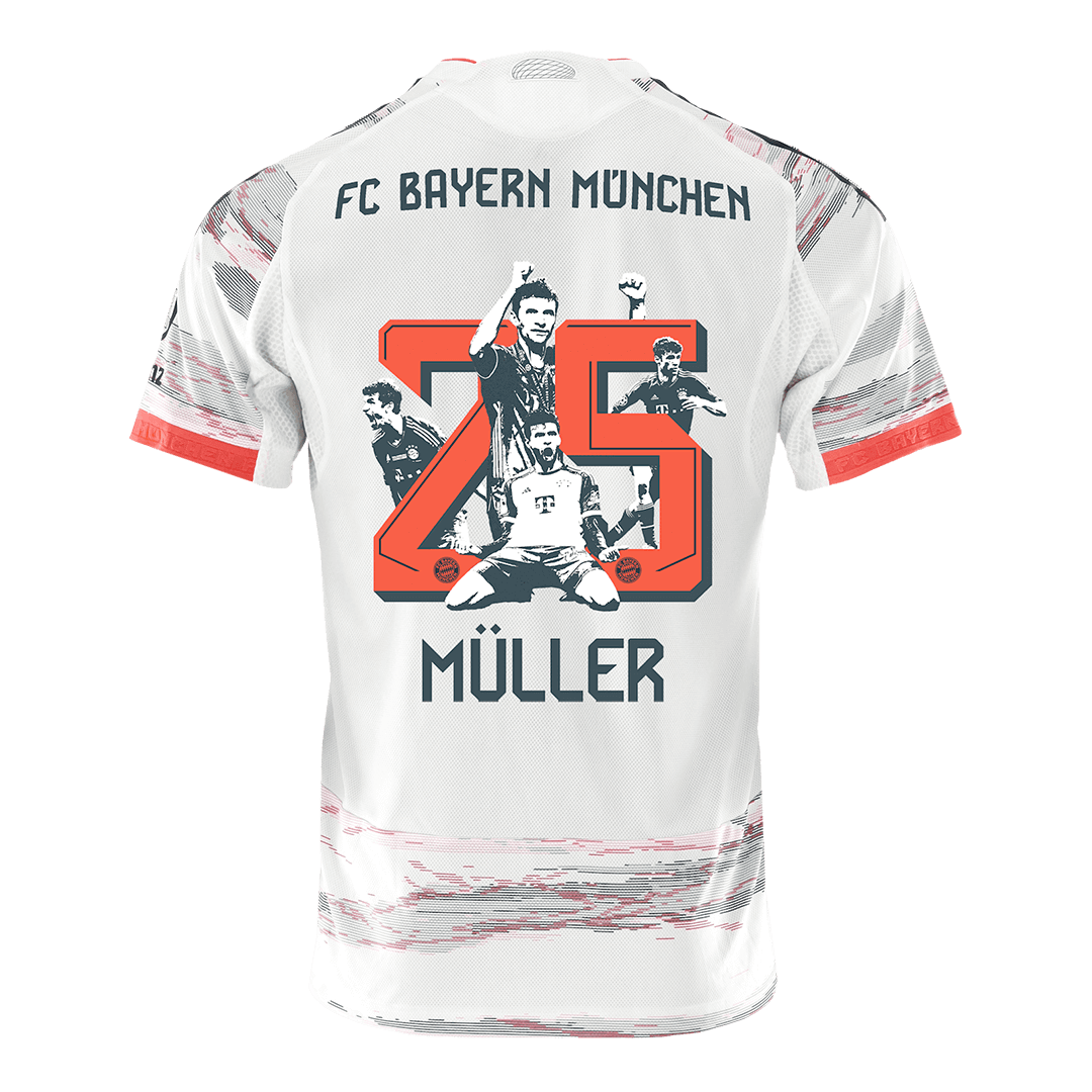 MÜLLER Special #25 Authentic Bayern Munich Away Soccer Jersey 2025/26 White