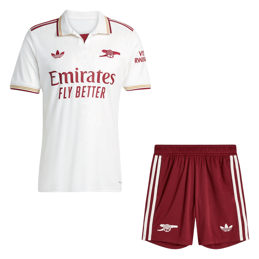 Arsenal Third Soccer Jersey Kit(Jersey+Shorts) 25/26  White