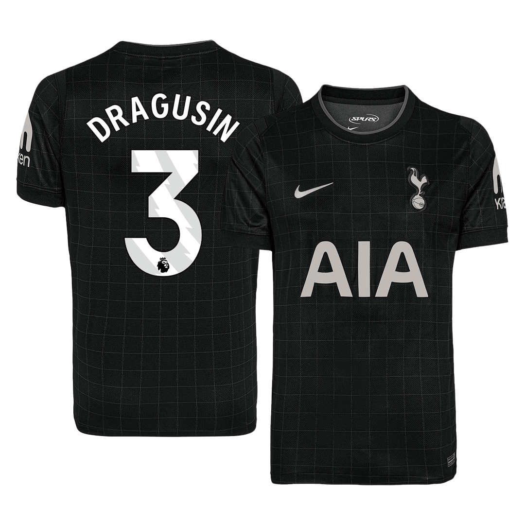 DRAGUSIN #3 Tottenham Hotspur Away Soccer Jersey 2025/26 Black