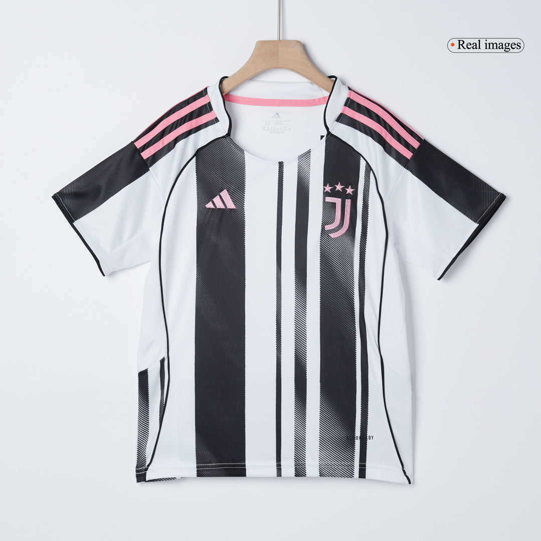 Kid's Juventus Home Soccer Jersey Kit(Jersey+Shorts) 2025/26 Black&White