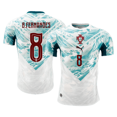 B.FERNANDES #8 Player Version Portugal Away Soccer Jersey World Cup 2026 White&Green