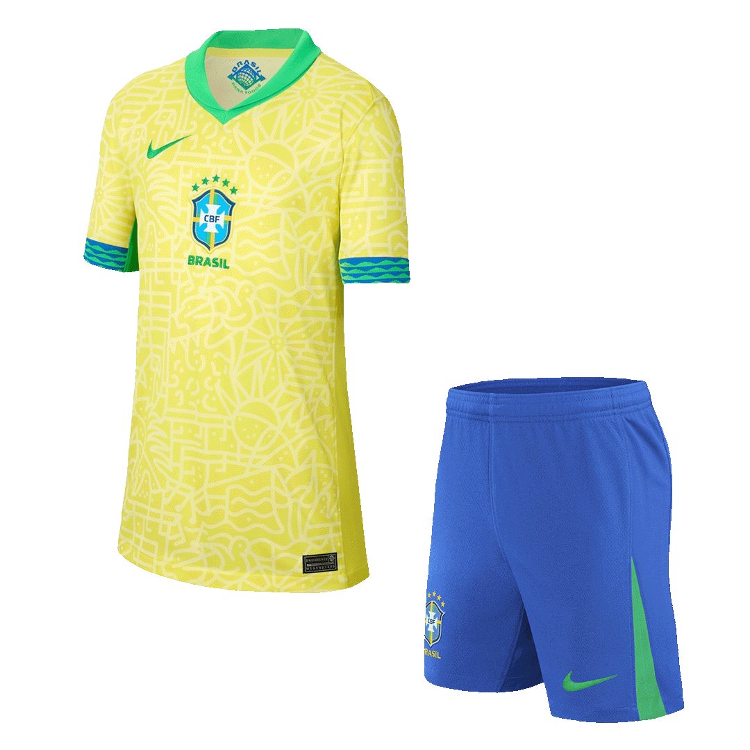 Maillot domicile Brésil Copa America 2024 pour enfant (maillot + short)