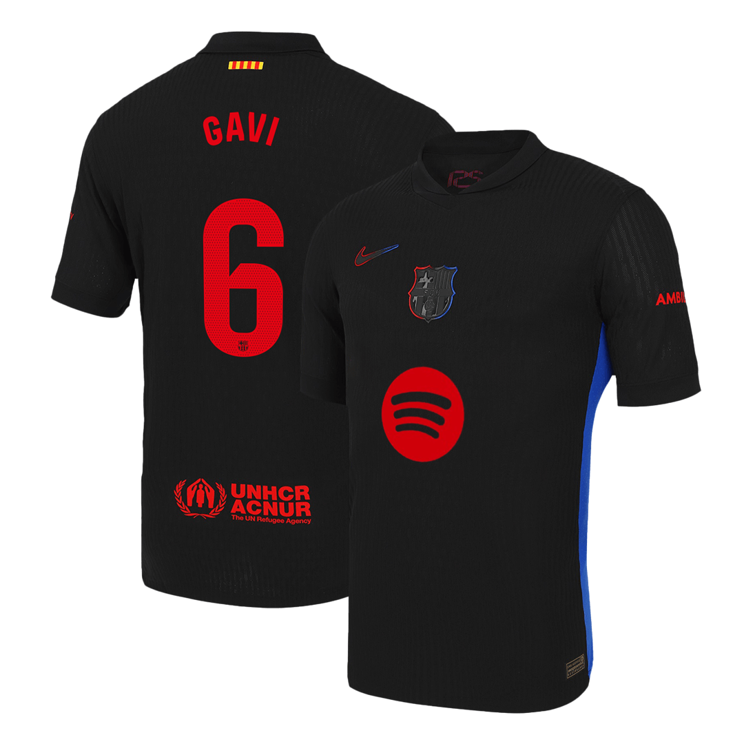 Barcelona GAVI #6 Away Soccer Jersey Authentic 2024/25 - Spotify Logo Without Text